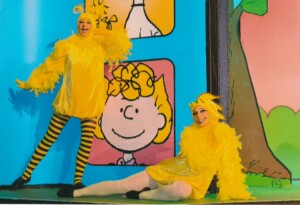 Woodstock and friend on stage