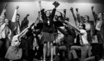 black and white image of a dance number from Heathers
