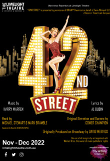 Poster showing dates of the performance of 42nd Street